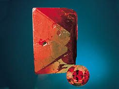 Spinel Crystal and Cut Stone